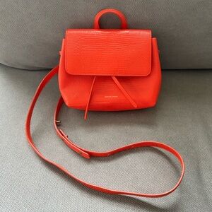 Mansur Gavriel Mini Lady Bag with Cross Body in Bright Orange
